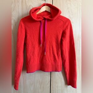 Rag& bone cashmere Vibrant Red Hooded Sweater